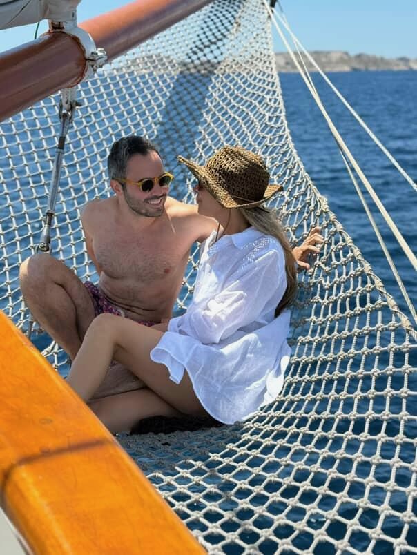 Maria Isabella and Jaime on a boat